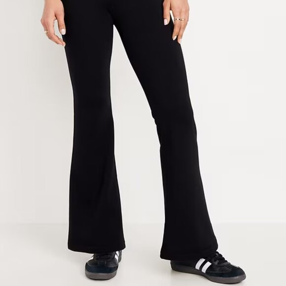 NEW Old Navy M BLackjack High Waisted Fleece Lined Flare Leggings - Picture 3 of 6